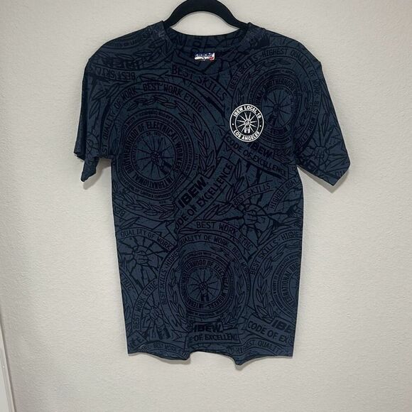 Vintage Union Made Mens Charcoal Grey Ibew Local 18‎ Los Angeles T-shirt Medium - Picture 4 of 8